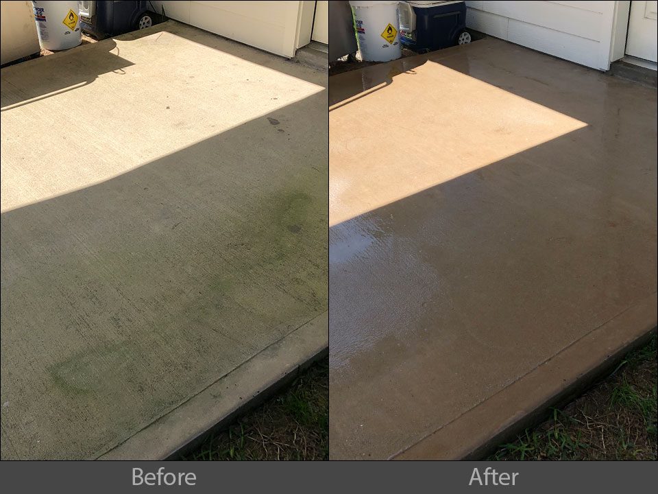 pressure washing concrete patio